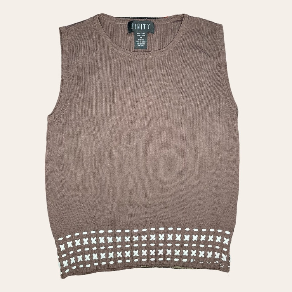 Vintage Finity Brown Sleeveless Top
